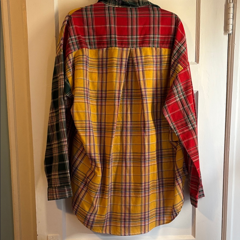 Fashion Nova Patchwork Plaid Button-Down Shirt - … - image 5